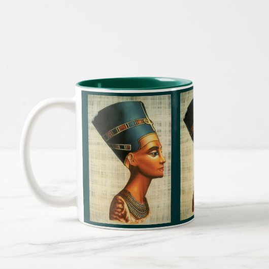 エジプト女王ネフェティティ古代史飲み物用品 ツートーンマグカップ (左)
