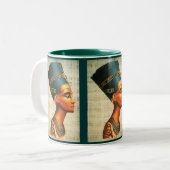 エジプト女王ネフェティティ古代史飲み物用品 ツートーンマグカップ (正面左)