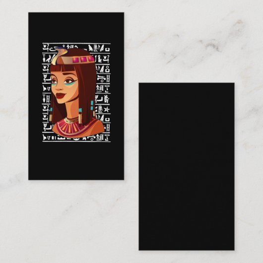 エジプト女神クレオパトラエジプト・ハイログリフ 名刺 (正面/裏面)