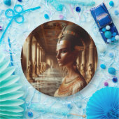 エジプト威厳のあるクィーンアート:古代の王族金ゴールド ペーパープレート (パーティー)