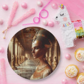 エジプト威厳のあるクィーンアート:古代の王族金ゴールド ペーパープレート (パーティー)