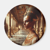 エジプト威厳のあるクィーンアート：古代の王族金ゴールド マグネット (正面)