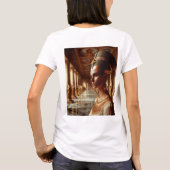 エジプト威厳のあるクィーンアート:古代の王族金ゴールド Tシャツ (裏面)