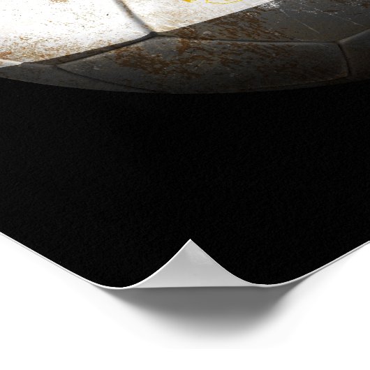 エジプト擦り切れた国旗のサッカーボール ポスター (角)