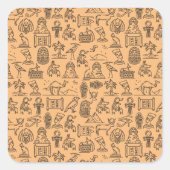 エジプト文字の記号の背景 スクエアシール (正面)