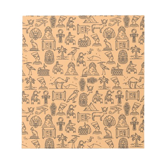 エジプト文字の記号の背景 ノートパッド (正面)