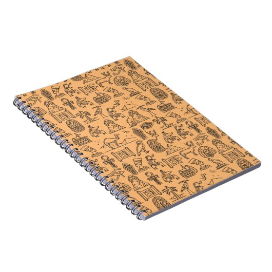 エジプト文字の記号の背景 ノートブック (右側)