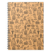 エジプト文字の記号の背景 ノートブック (正面)