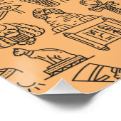 エジプト文字の記号の背景 ポスター (コーナー)