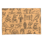 エジプト文字の記号の背景 枕カバー (正面右)