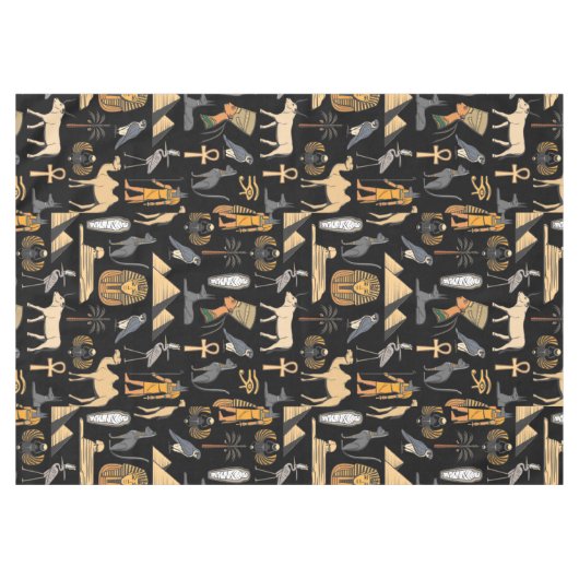 エジプト文字の記号パターンの背景 テーブルクロス (正面(横))