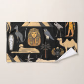 エジプト文字の記号パターンの背景 ハンドタオル (ハンドタオル)