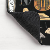 エジプト文字の記号パターンの背景 マウスパッド (コーナー)