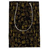 エジプト文字の記号パターン ミディアムペーパーバッグ (正面)