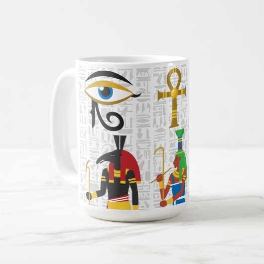 エジプト文字の記号マグカップ コーヒーマグカップ (正面左)