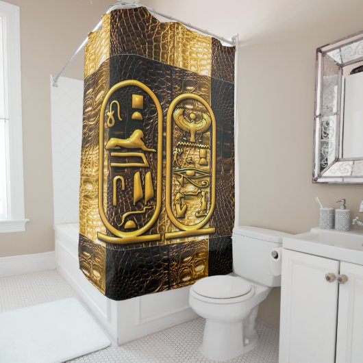 エジプト文字の記号 シャワーカーテン (インサイチュ)