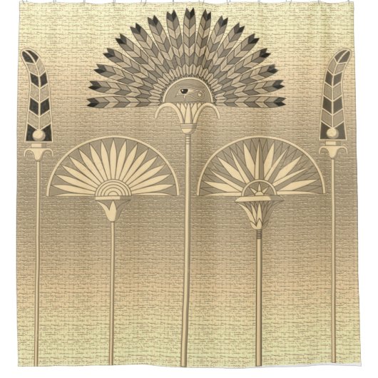 エジプト文字の記号 シャワーカーテン (正面)