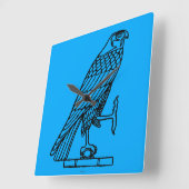 エジプト文字の記号:《鳥》ハヤブサ スクエア壁時計 (傾斜)