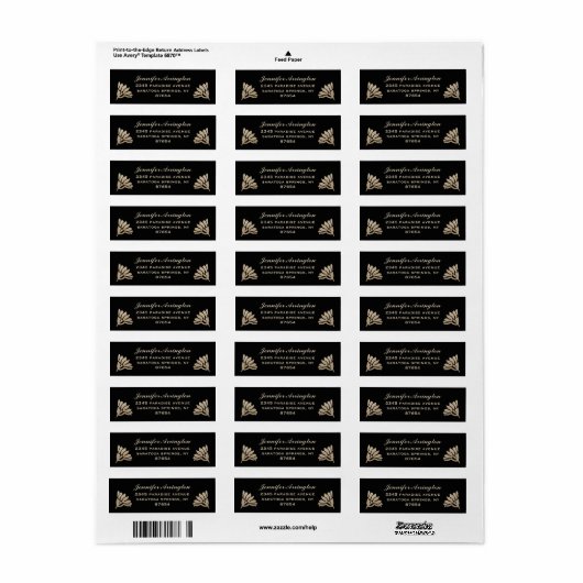 エジプト新しいウェディングラベル(金ゴールドと黒) II ラベル (フルシート)