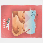 エジプト旅行ポスター フリースブランケット (正面(横))