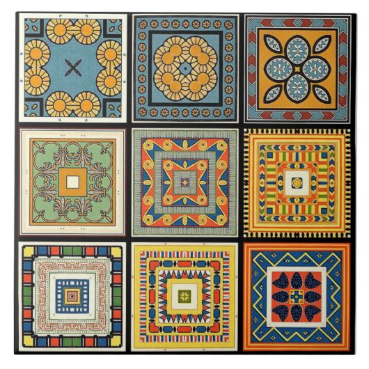 エジプト柄のタイル - Egyptian Patterns タイル (正面)