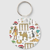 エジプト模様の色の記号 キーホルダー (正面)