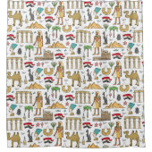 エジプト模様の色の記号 シャワーカーテン (正面)