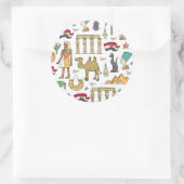 エジプト模様の色の記号 ラウンドシール (バッグ)