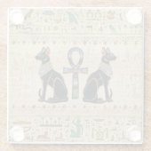 エジプト猫とアンクロス ガラスコースター (裏面)