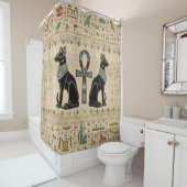 エジプト猫とアンクロス シャワーカーテン (インサイチュ)