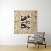 エジプト猫とアンクロス タペストリー (インサイチュ(横))