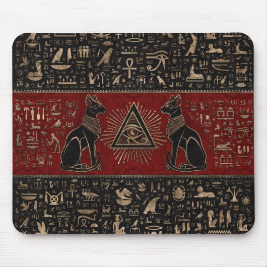 エジプト猫とホルスの目 マウスパッド (正面)