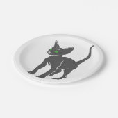 エジプト猫のシルエット – バックカラーを選択 ペーパープレート (アングル)
