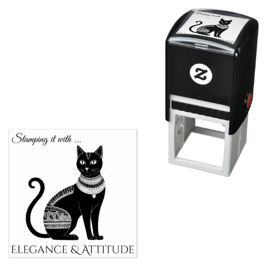 エジプト猫の優雅さと姿勢 セルフインキングスタンプ (インサイチュ)