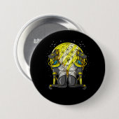 エジプト猫の女神のBastet Ankhの神聖な幾何学 缶バッジ (正面&裏面)