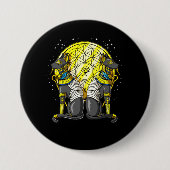 エジプト猫の女神のBastet Ankhの神聖な幾何学 缶バッジ (正面)