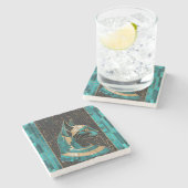 エジプト猫の女神バステット – モザイクアート ストーンコースター (横)