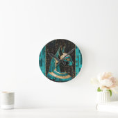 エジプト猫の女神バステット – モザイクアート ラウンド壁時計 (ホーム)