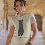 エジプト猫の女神バステット Tシャツ<br><div class="desc">古代エジプトの猫シンプルの女神バステットのイラストレーションをネイビーブルーで描いたグラフィックティー。このグラフィックティーに対する自分のスローガンやその他の文字が可能である。</div>
