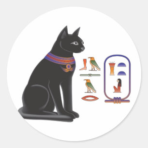 エジプト猫の女神Bastet ラウンドシール