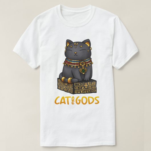 エジプト猫の神バステット猫は神々 Tシャツ (デザイン正面)
