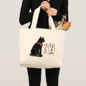 エジプト猫のHieroglyphicトートバック ラージトートバッグ (正面(商品))