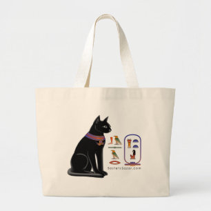 エジプト猫のHieroglyphicトートバック ラージトートバッグ