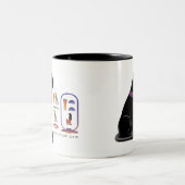 エジプト猫のHieroglyphicマグ ツートーンマグカップ (中央)