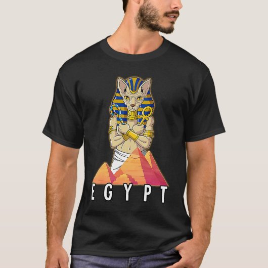 エジプト猫スフィンクス Tシャツ (正面)