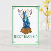 エジプト猫誕生日カード カード (黄色い花)