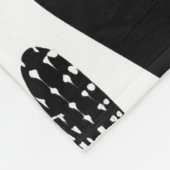 エジプト猫 – 白黒パターン フリースブランケット (角)