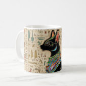 エジプト猫 – Bastet on papyrus コーヒーマグカップ (正面左)