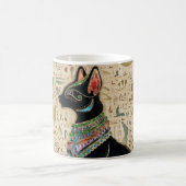 エジプト猫 – Bastet on papyrus コーヒーマグカップ (中央)
