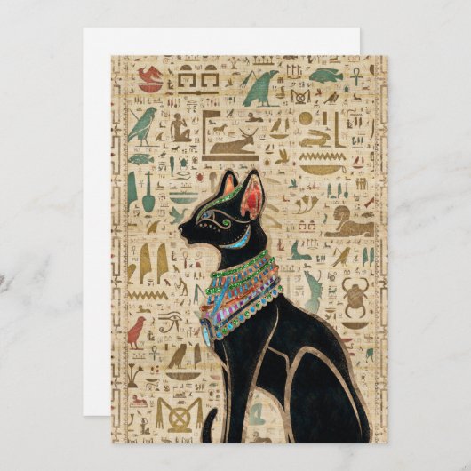 エジプト猫 – Bastet on papyrus シーズンカード (正面/裏面)